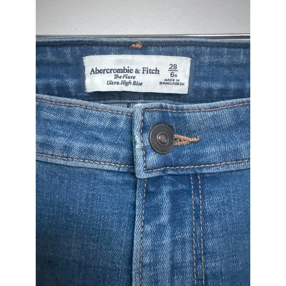 Abercrombie & Fitch Jeans Women's 28 6 The Flare Ultra High Rise Stretch Retro